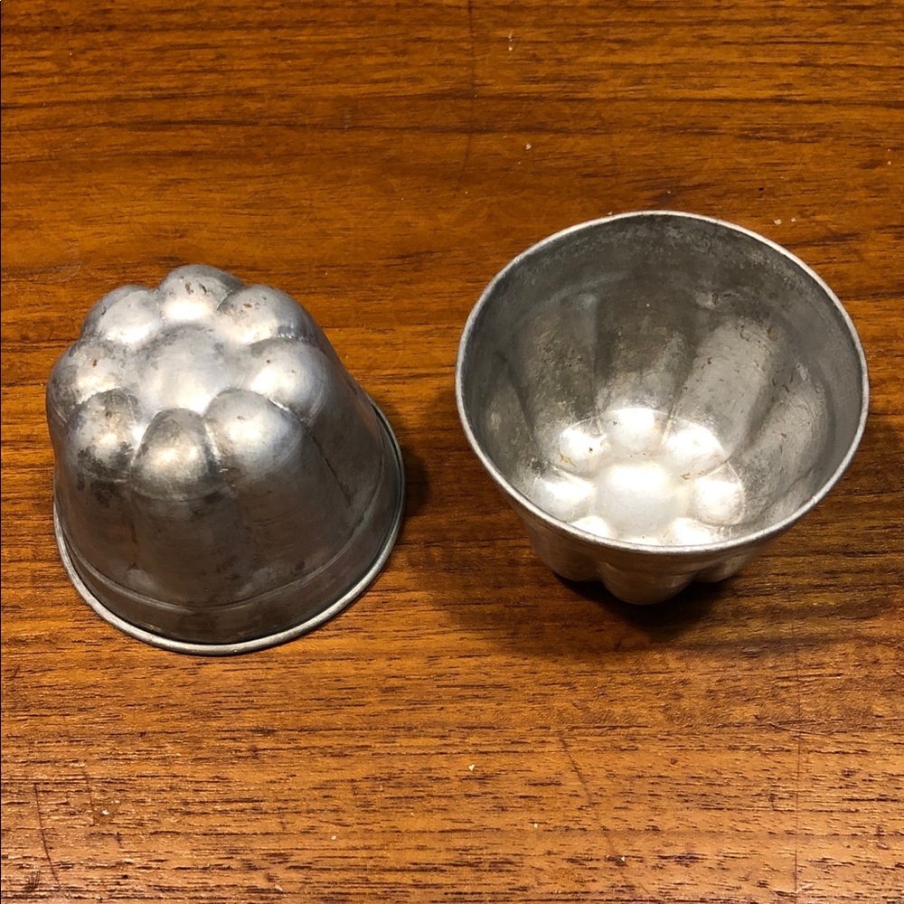 Silver Fluted mini Dessert Molds - Set of 2